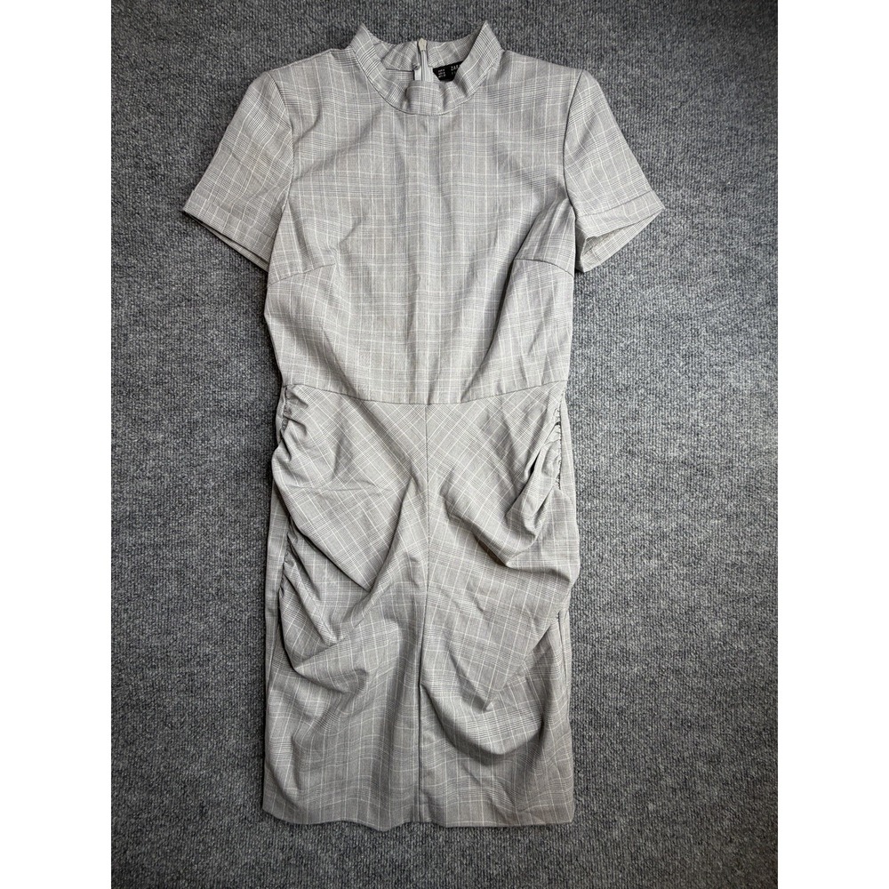 Zara Women's Grey Wool Blend Knit Midi Dress Size Medium‎